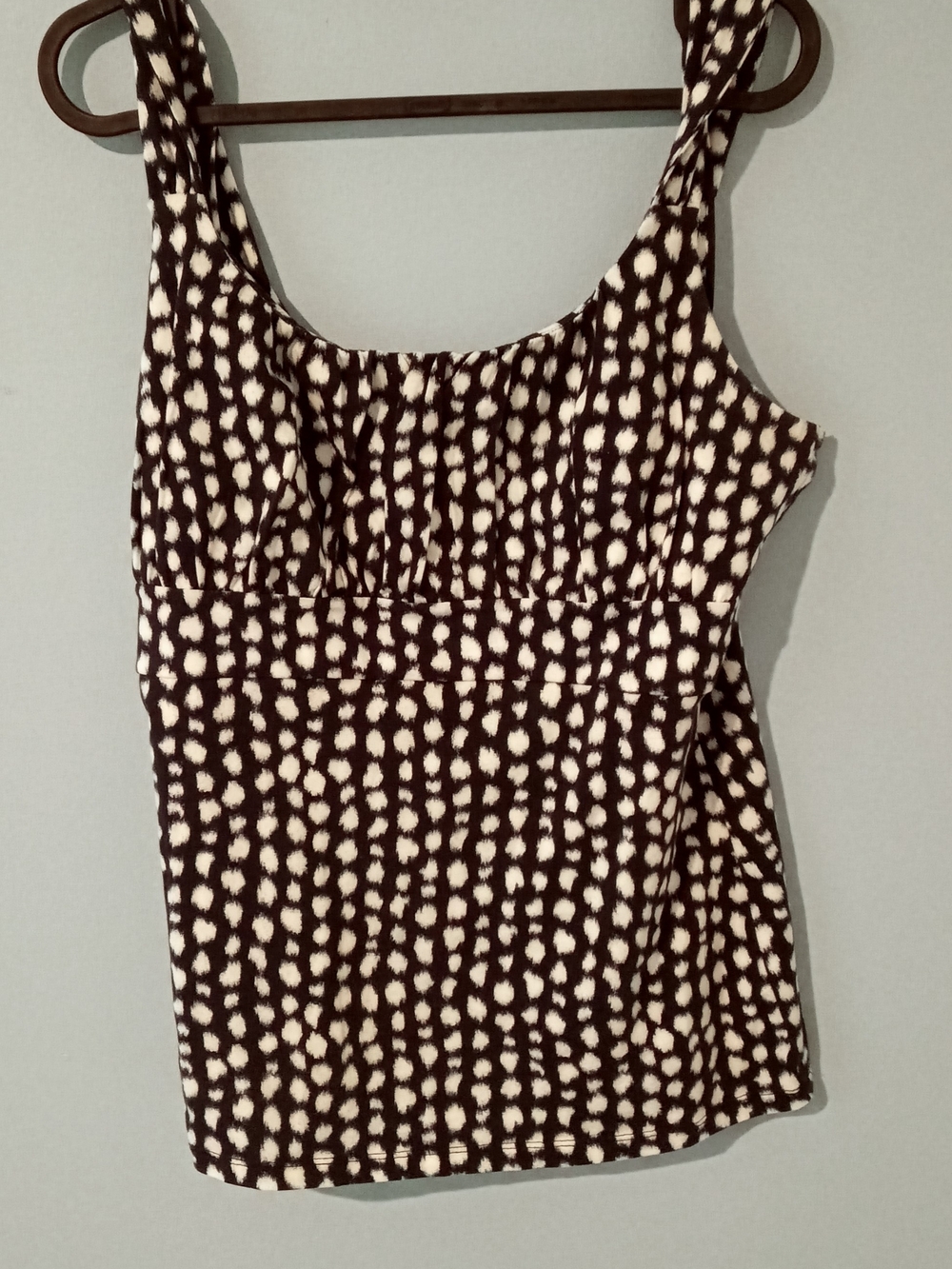 Ann Taylor Black and White Spot-Print Tank